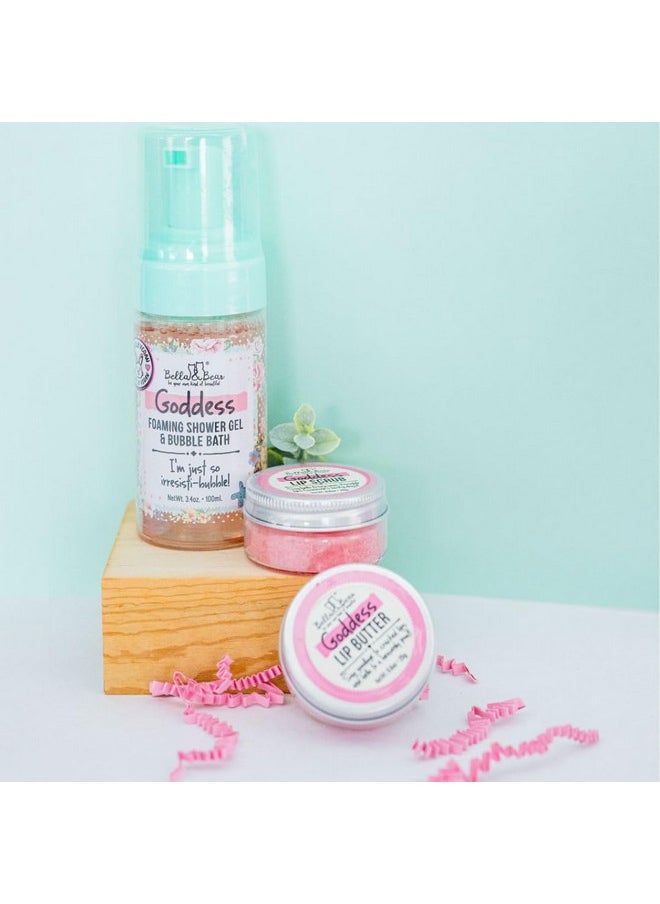 Bella and Bear Bella & Bear Goddess Mini Bath & Body Gift Set with 2 in1 Foaming Shower Gel & Bubble Bath, Lip Scrub, Lip Butter - Gift - Teens - Tweens - Women  - Image 5