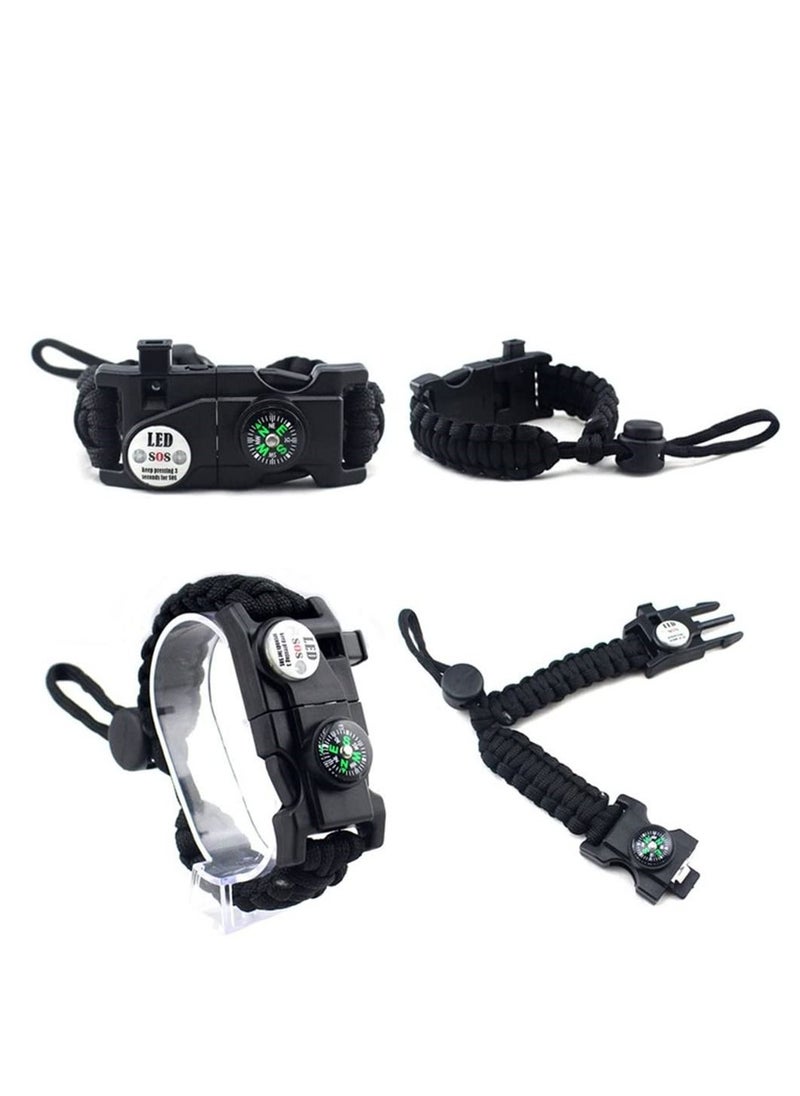 Excefore - Adjustable Survival Bracelet, 7 core Paracord 20 in 1 Emergency Sports Wristband Gear kit Waterproof LED SOS Light, Compass, fire Starter Multi-Tool Adventure - Image 1