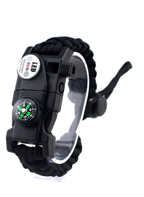 Adjustable Survival Bracelet, 7 core Paracord 20 in 1 Emergency Sports Wristband Gear kit Waterproof LED SOS Light, Compass, fire Starter Multi-Tool Adventure
