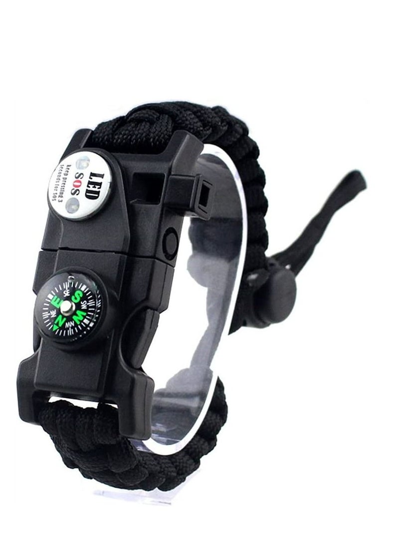 Excefore - Adjustable Survival Bracelet, 7 core Paracord 20 in 1 Emergency Sports Wristband Gear kit Waterproof LED SOS Light, Compass, fire Starter Multi-Tool Adventure - Image 1