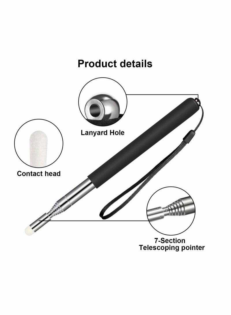 Captaintech Telescopic Pointer Stick with Hand Lanyard 4 Pieces Teacher Pointer for Classroom Presentation Pointers for Teachers Hand Pointer Extendable Pointer Stick Retractable Pointer Pen Whiteboard - Image 3