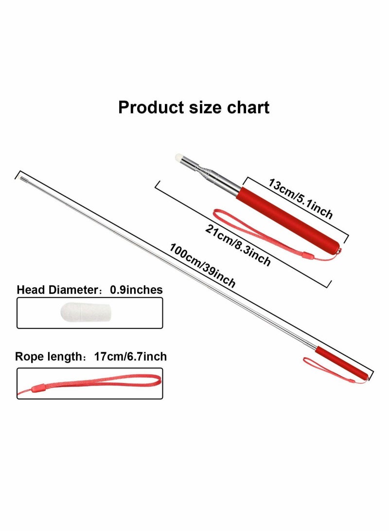 Captaintech Telescopic Pointer Stick with Hand Lanyard 4 Pieces Teacher Pointer for Classroom Presentation Pointers for Teachers Hand Pointer Extendable Pointer Stick Retractable Pointer Pen Whiteboard - Image 4