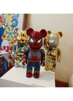 General 400% Spiderman Building block Bear movable doll model decoration desktop decoration toy gift for family and friends  - Image 3