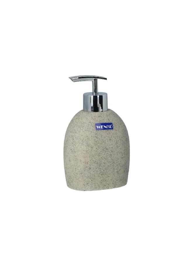 Wenko High Quality Polyresin Soap Dispenser Beige and Silver 295 ml 22020100