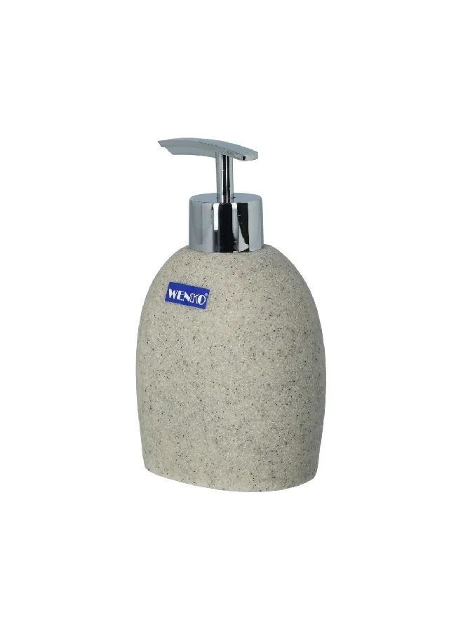 Wenko High Quality Polyresin Soap Dispenser Beige and Silver 295 ml 22020100