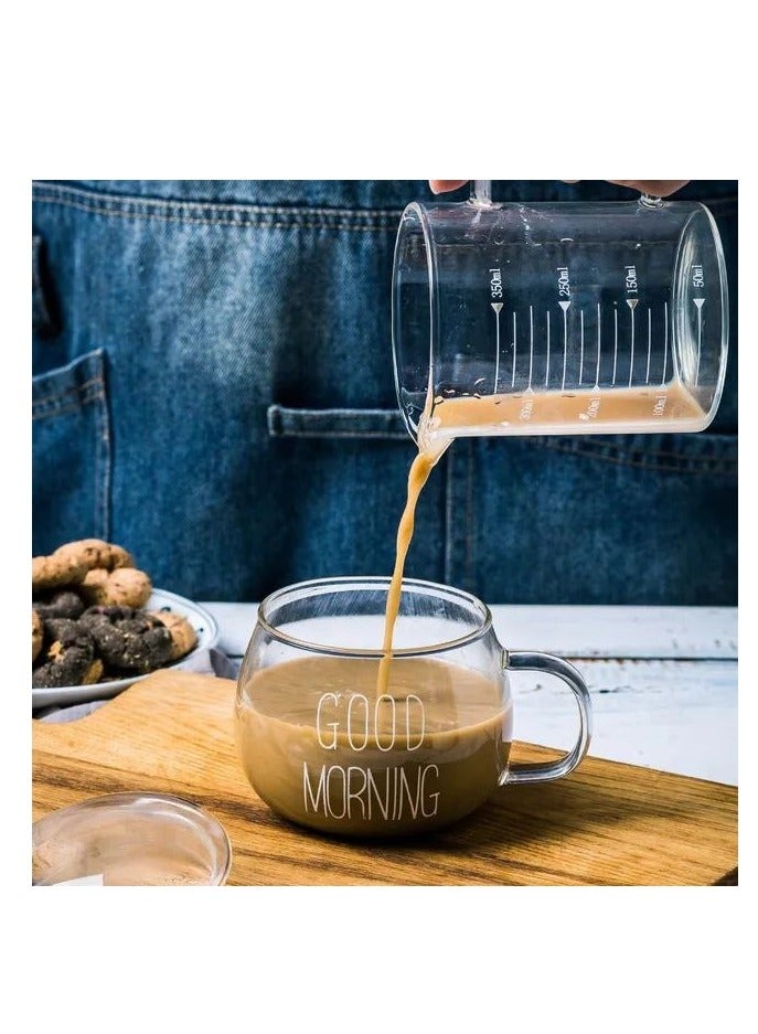 Persepolis Good Morning Glass Coffee Tea Breakfast Mug Clear Cup for Drinks Milk  - Image 4
