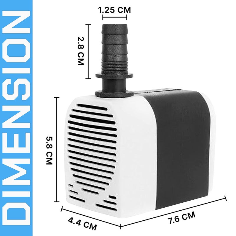 FEDUS مضخة مياه مبردة بقوة 14 واط لتربية الأحياء المائية، مضخة رفع مياه صغيرة غاطسة للبرك، النوافير، مبرد الهواء الصحراوي، حوض السمك، التماثيل، الزراعة المائية (14 واط) - Image 4