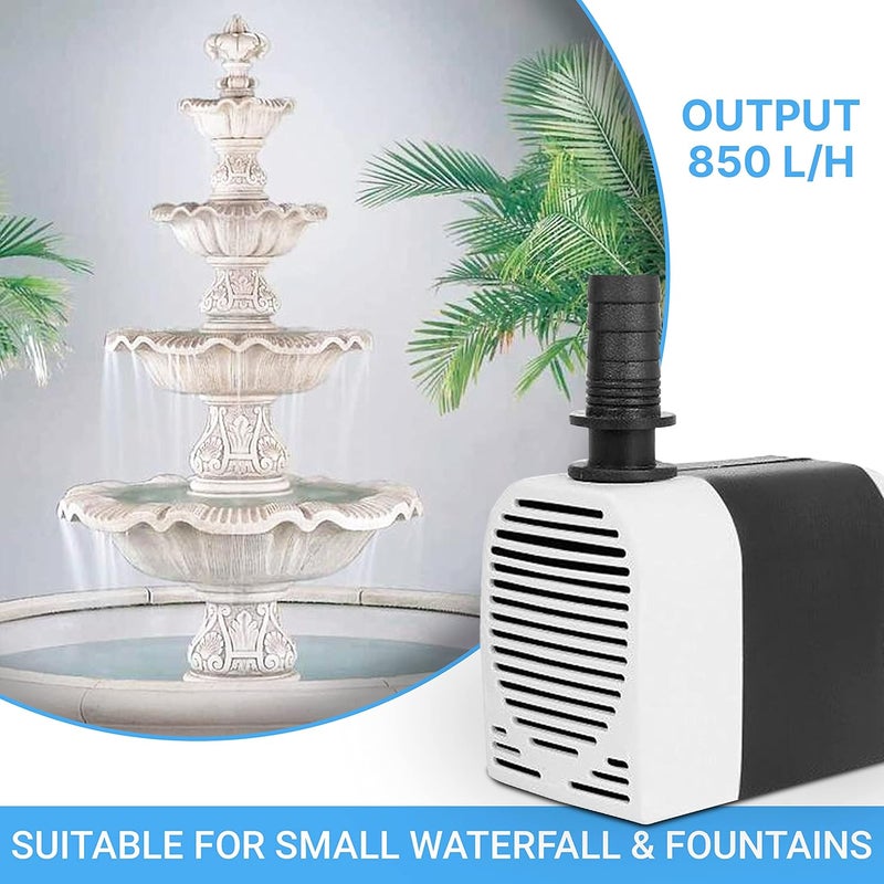 FEDUS مضخة مياه مبردة بقوة 14 واط لتربية الأحياء المائية، مضخة رفع مياه صغيرة غاطسة للبرك، النوافير، مبرد الهواء الصحراوي، حوض السمك، التماثيل، الزراعة المائية (14 واط) - Image 5