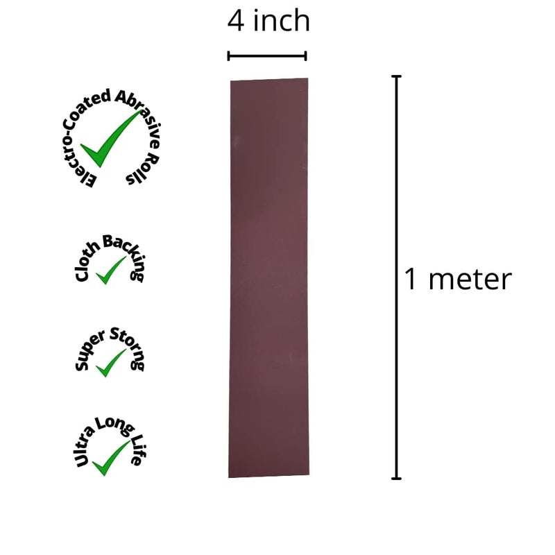 ALF Emery Cloth Roll Sanding Roll Grit 220 Size 4 inch x 1 meter x Pack Of 5 For Grinding Polishing of Metal and Wood - Image 3