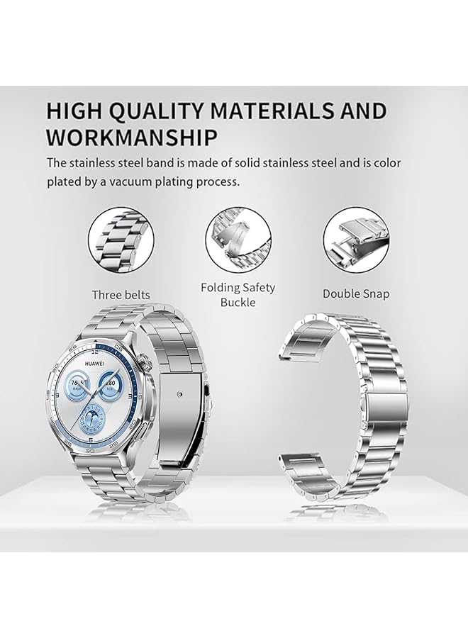 erorex Stainless Steel Band Compatible With Huawei Watch Gt5 Gt5 Pro 46Mm 2024 22Mm Stainless Steel Metal Strap For Huawei Watch Gt4 Gt4 Pro Watch 4 4 Pro Business Style For Men Women  - Image 4