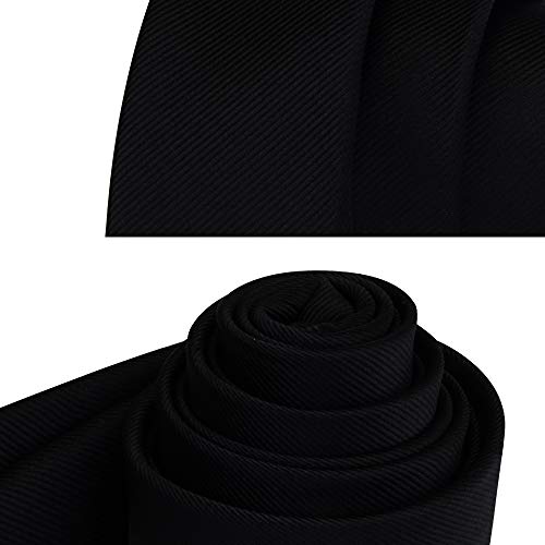 GUSLESON Silk Black Tie Classic Super Slim Ties For Men Skinny Thin Solid Necktie (0801-12) - Image 4