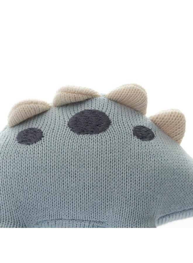 Pluchi Stego Dino Cotton Knitted Stuffed Soft Rattle Toys (16cm X 10cm) (Baby Blue) - Image 2