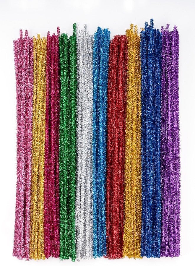 Bluedeal 200 Pieces Craft for Kids Creative Art and Craft Project, Multicolor Sparkly Chenille Stems for Beaded Jewelry and Easter Decorations (Glitter) - Image 1