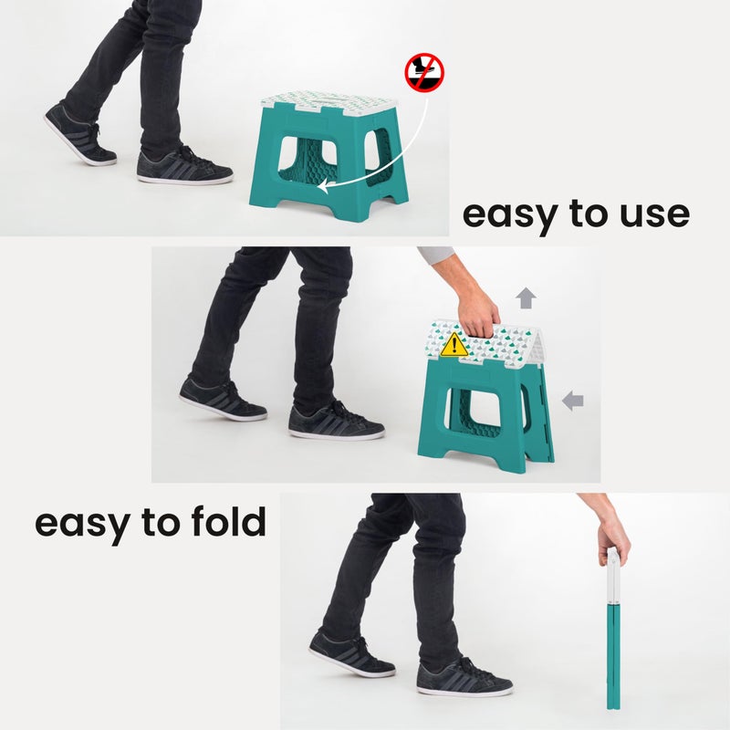 Vigar Compact Step Stool Foldable, 12-1/2-inch Step Stools for Adults up to 330 Pound, Lightweight Stool, Non-Slip Folding Step Stool, Geometric Top - Image 3