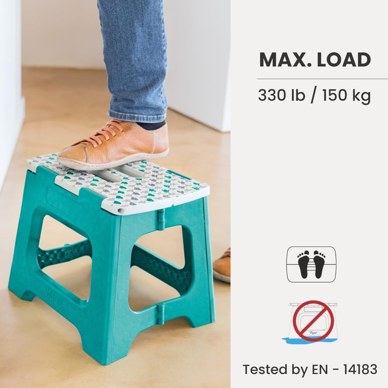 Vigar Compact Step Stool Foldable, 12-1/2-inch Step Stools for Adults up to 330 Pound, Lightweight Stool, Non-Slip Folding Step Stool, Geometric Top - Image 5