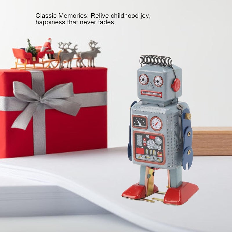 كلاراكو روبوت كلاركو الكلاسيكي القابل للنفخ، لعبة روبوت قصديرية كلاسيكية قابلة للنفخ، تمثال صغير قابل للجمع، رف كتب، ديكور، دعامة تصوير لمجموعة، هدايا أعياد الميلاد، الحفلات، المهرجانات - Image 3