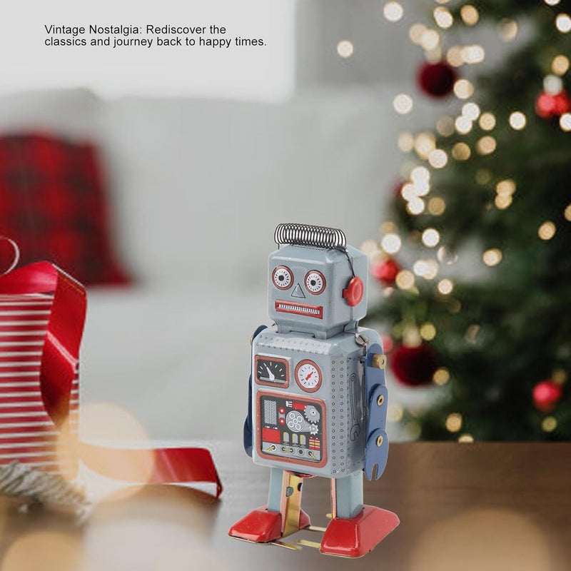 كلاراكو روبوت كلاركو الكلاسيكي القابل للنفخ، لعبة روبوت قصديرية كلاسيكية قابلة للنفخ، تمثال صغير قابل للجمع، رف كتب، ديكور، دعامة تصوير لمجموعة، هدايا أعياد الميلاد، الحفلات، المهرجانات - Image 2
