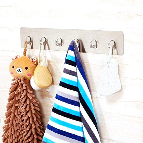 ZOMOZA chrome Self Adhesive No Drills Wall Towel Sticky Nail-Free Nano Strong Hanger Rail Hooks for Kitchen, Bathroom (Small) - Image 4