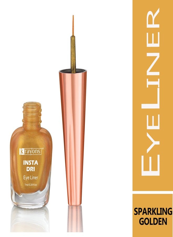 Krayons Insta Dri Sparkling Eyeliner, Golden, 7ml And Power Stay Nontransfer 12hrs Stay Matte Liquid Lipstick, Burnt Orange, 4ml - Image 2