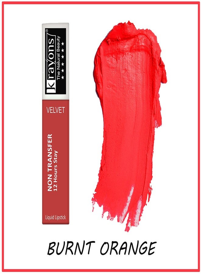 Krayons Insta Dri Sparkling Eyeliner, Golden, 7ml And Power Stay Nontransfer 12hrs Stay Matte Liquid Lipstick, Burnt Orange, 4ml - Image 4
