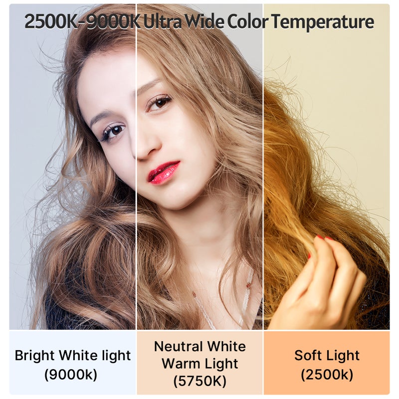 مصباح فيديو LED RGB: حجم M أسود، كفاءة صور سطوعية (CRI) 95+ عالية السطوع - 359 لونًا RGB، طيف لوني CCT من 2500K إلى 9000K، مصباح قابل للتنظيم المحمول للتصوير الفوتوغرافي، يمكن تركيبه على الكاميرا والمنصة الثابتة - Image 5