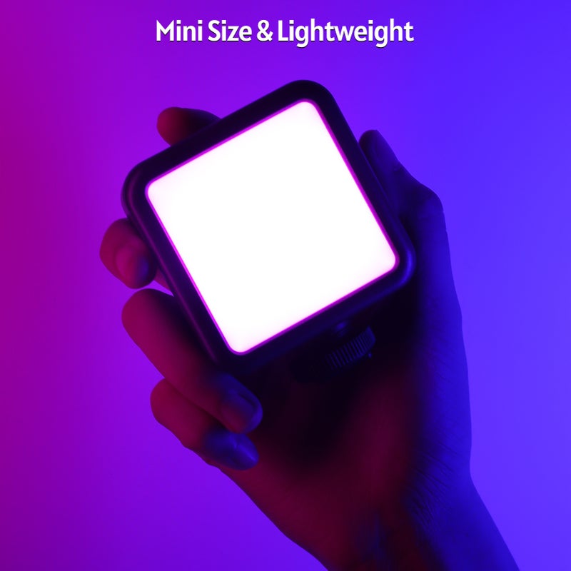 مصباح فيديو LED RGB: حجم M أسود، كفاءة صور سطوعية (CRI) 95+ عالية السطوع - 359 لونًا RGB، طيف لوني CCT من 2500K إلى 9000K، مصباح قابل للتنظيم المحمول للتصوير الفوتوغرافي، يمكن تركيبه على الكاميرا والمنصة الثابتة - Image 4