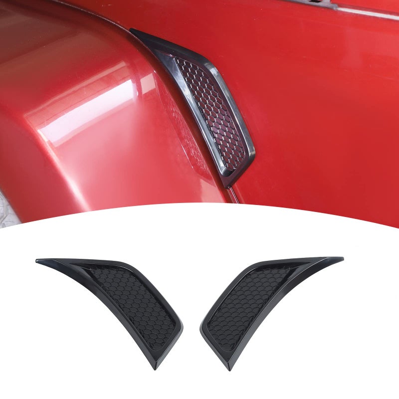 Jimen Compatible with 20072018 Jeep Wrangler JK Unlimited 2PCS Car Side Fender Air Vent Cover Trim Exterior Accessories Black