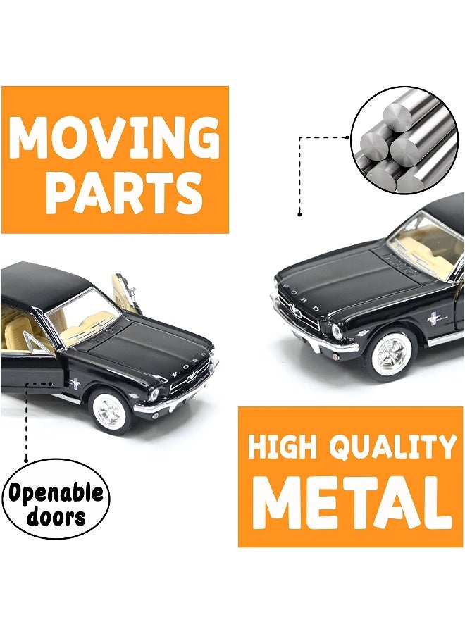 Kinsmart سيارة لعبة معدنية مصنوعة من سبائك معدنية 1964½ فورد موستانغ بمقياس 1:38 مع أبواب قابلة للفتح وإجراء سحب للخلف - Image 5