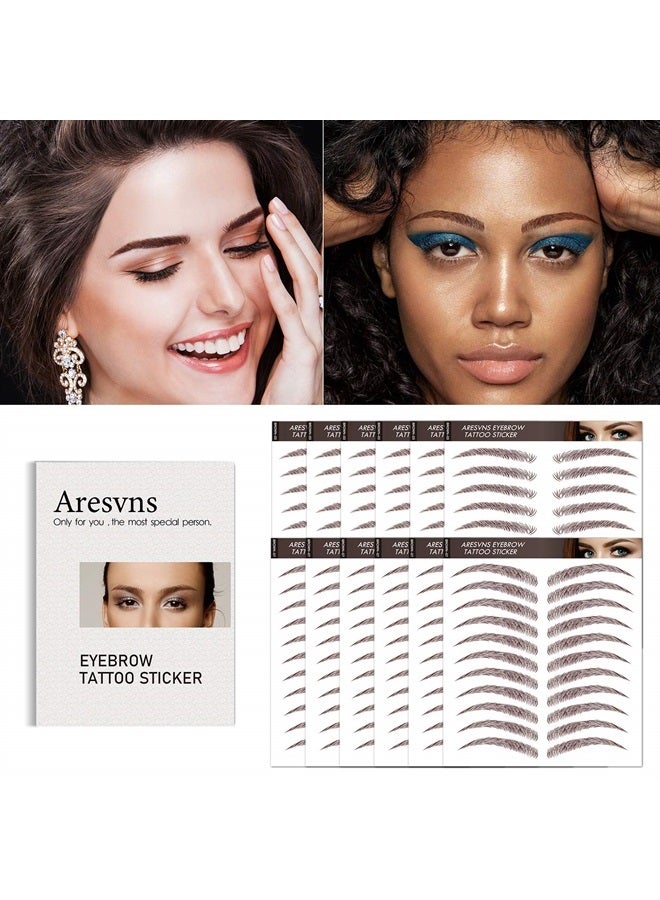 Aresvns Eyebrow Tattoos Stickers Brown 132 Pairs! 4D Realistic Reddish Brown（Chocolate Color）Tattoos Eyebrow,2 Eyebrow Shapes,Suitable Sizes,Hair-Like Eyebrow Transfers for Women Christmas Gift - Image 1