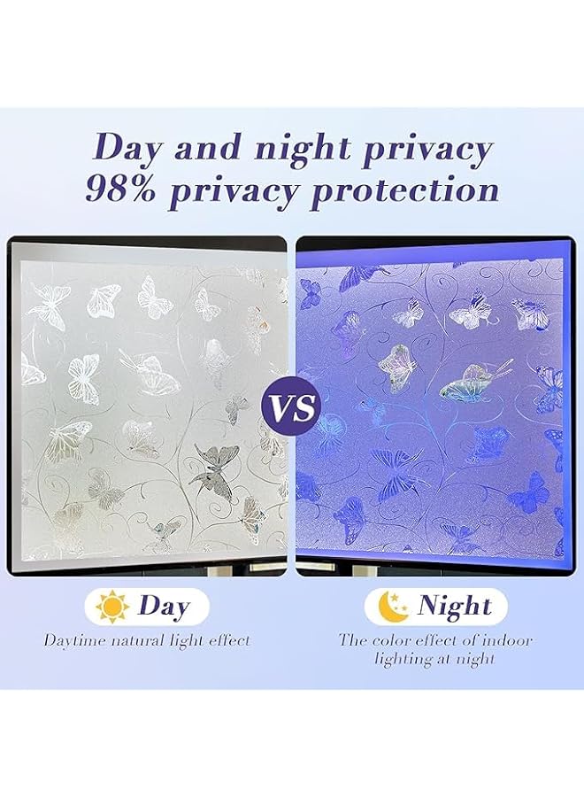The Bros Frosted Window Film, Window Privacy Film, Bathroom Decor, Privacy Window Film, 90% UV Insulation Window Sticker (17.5X78.7 Inches) - Image 2