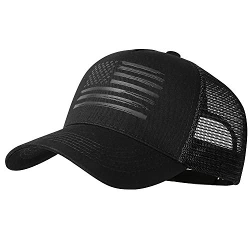 VIONLAN Baseball Cap, American Flag Trucker Hat for Men Women, Breathable Adjustable Fit Outdoor Mesh Snapback Hats - Image 1