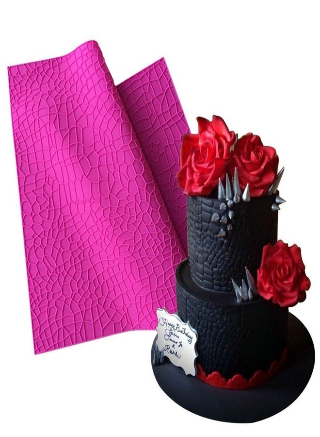 AK ART KITCHENWARE ART Kitchenware Large Size Crocodile Alligator Impression Mat Embossed Silicone Cake Lace Mat 23.6x 15.75" Fondant Cake Decorating Tools Gum Paste Molds Cake Molds Pastry Baking Tools BLM-26 - Image 1