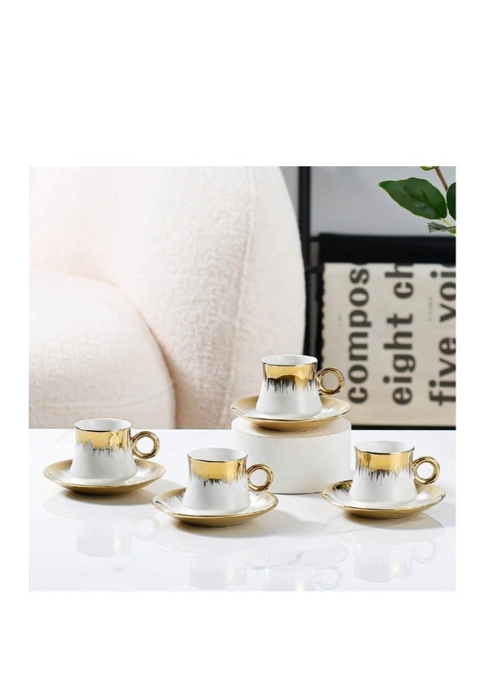 OASIS-TH Set Of 6 Turkish Coffee Cup Set Expresso Cup Set Tea Cup Set Arabic Coffee Cup Set For Home And office Use For Gifting - Image 5