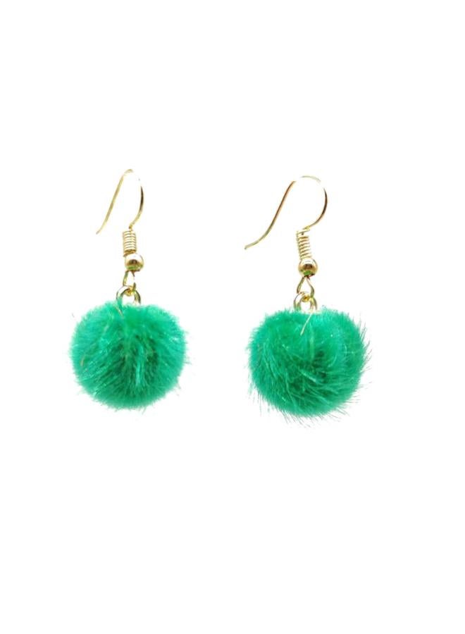 Y2k Cute Girl Winter Plush Ball Earrings Temperament Ear Hook Short Ball Net Red Earrings