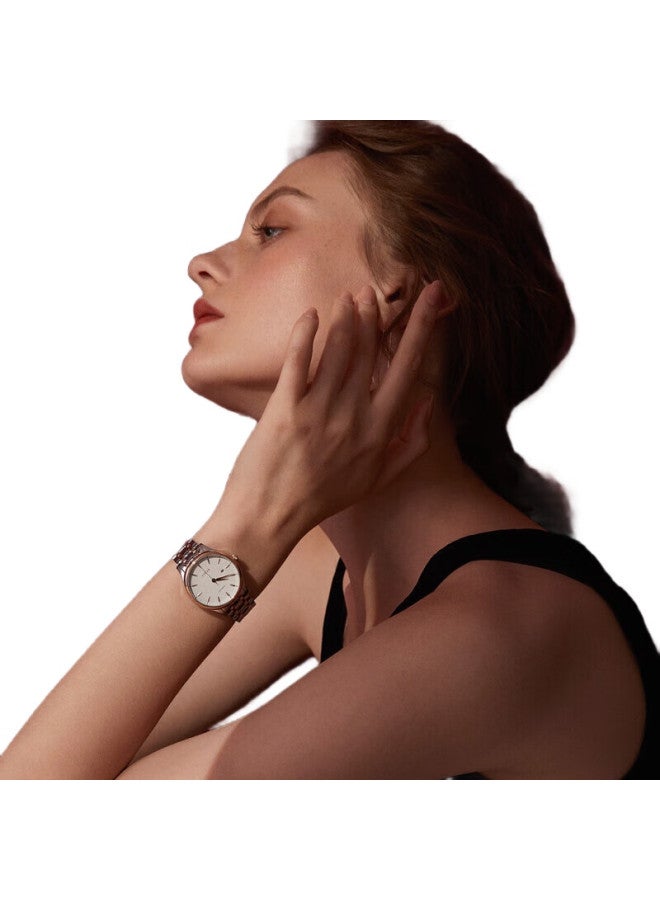 FIYTA Classic Series Automatic Mechanical Calendar Watch For Women With White Dial And Gold Steel Strap, Holiday Gift Box For Girlfriend - Image 2