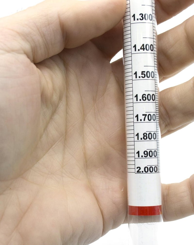 EISCO Universal Laboratory Hydrometer in Hard Plastic Case- Measure Specific Gravity Range 0.700 to 2.000-0.01 Graduations - Dual Scale for Light and Heavy Liquids - Image 3
