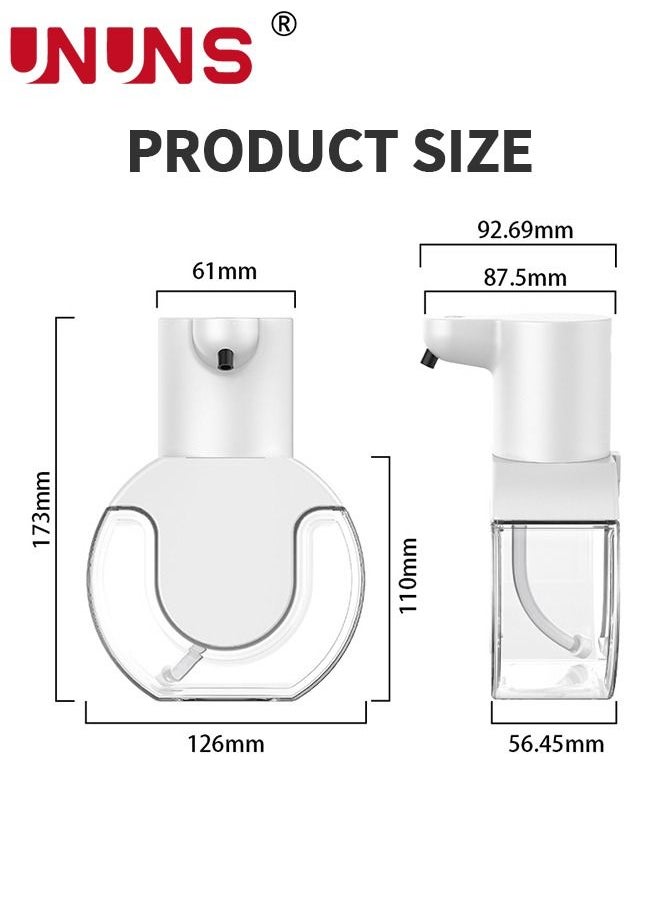 UNUNS - Automatic Foaming Soap Dispenser,4 Level Adjustable Rechargeable Smart Sensor Soap Dispenser For Bathroom And Kitchen White - Image 1