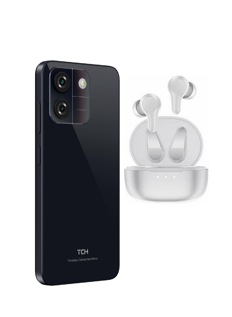 TCH NEO BLACK SMARTPHONE 4GB RAM + 4GB Virtual RAM 64GB ROM (International Version)  with TCH Wireless Earbuds Boom Trap L30 white (International Version) - Image 1