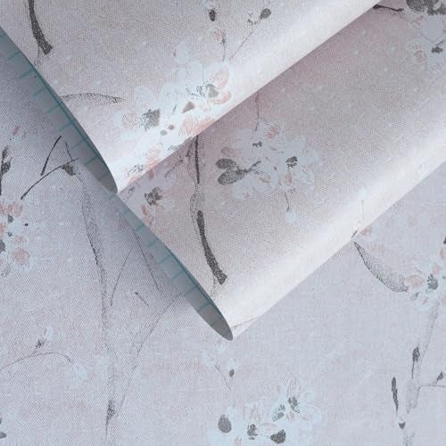 HOMEMATES Peel and Stick Wallpaper Modern Contact Paper Wall Stickers DIY Floral Self Adhesive Decal, Living Room, Bedroom, Office (45 x 304cm) (Beige Cherry Flower) - Image 2