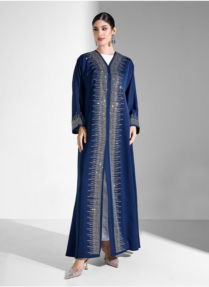 Khizana Abaya With Border Shimmer & Sheila  - Image 1