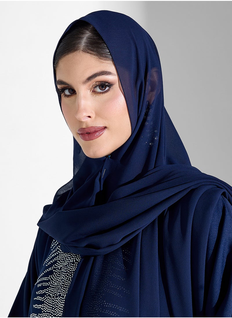 Khizana Abaya With Border Shimmer & Sheila  - Image 4