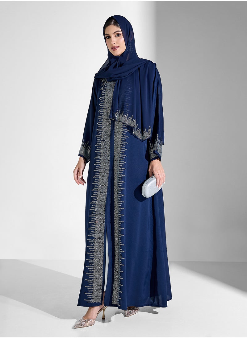 Khizana Abaya With Border Shimmer & Sheila  - Image 5