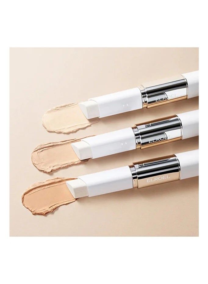Elroel Blanc Cover Cream Stick V with Brush, Light Shade - Image 4