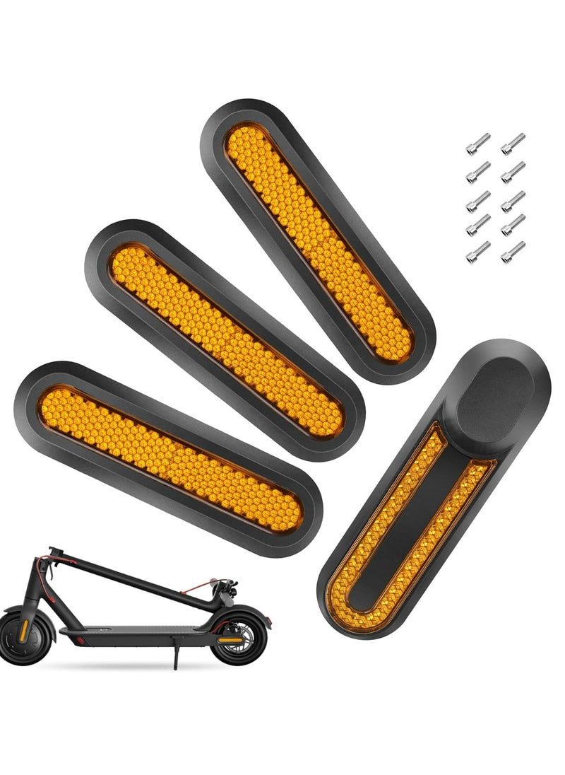 CMGTYYD 4 PCS Reflective Scooter Rear Side Wheel Cover Reflective Strip for Xiaomi 1S M365 Pro Pro2 Scooter, Scooter Wheel Hubs Cap with Screws Rear Wheel Protective Decorative Shell  - Image 1