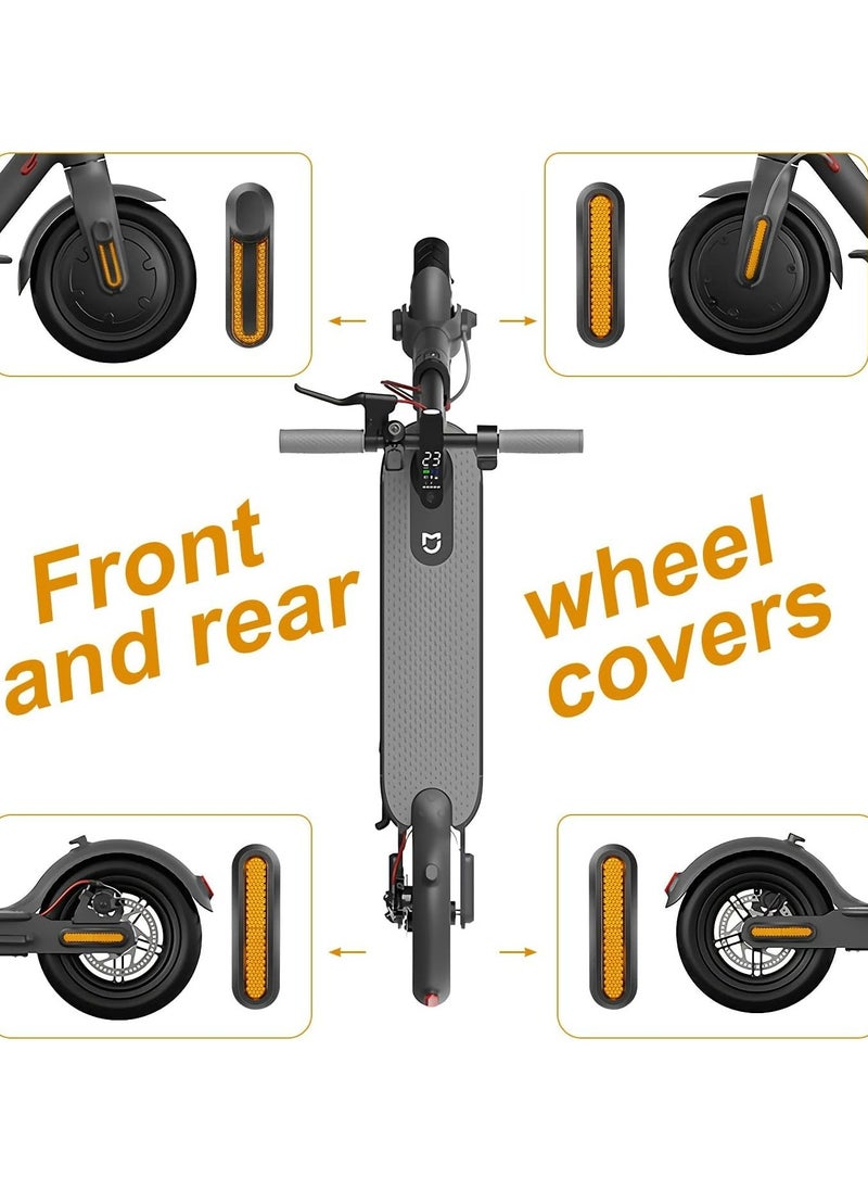 CMGTYYD 4 PCS Reflective Scooter Rear Side Wheel Cover Reflective Strip for Xiaomi 1S M365 Pro Pro2 Scooter, Scooter Wheel Hubs Cap with Screws Rear Wheel Protective Decorative Shell  - Image 2