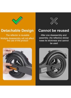 CMGTYYD 4 PCS Reflective Scooter Rear Side Wheel Cover Reflective Strip for Xiaomi 1S M365 Pro Pro2 Scooter, Scooter Wheel Hubs Cap with Screws Rear Wheel Protective Decorative Shell  - Image 5