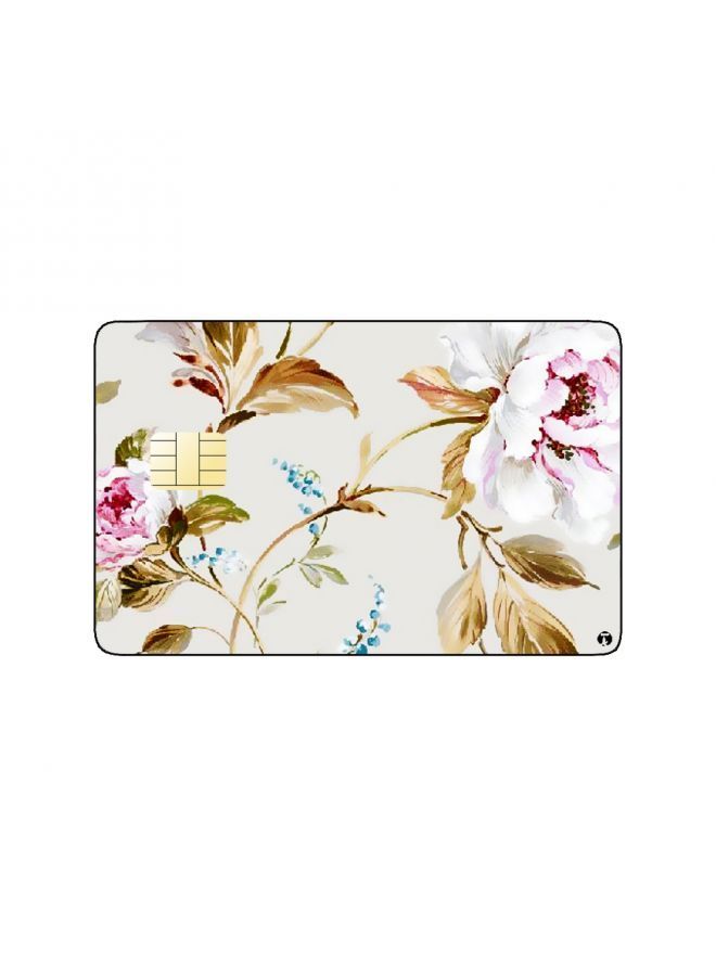 RKN PRINTED BANK CARD STICKER Beautiful Pink Flowers Drawing - Image 2