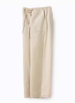 Jelliene Girls Woven Cotton Flax Relaxed Fit Pants  - Image 3