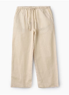 Jelliene Girls Woven Cotton Flax Relaxed Fit Pants  - Image 1