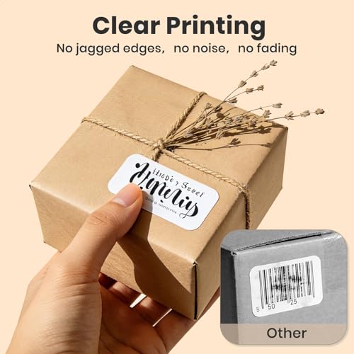 FINDAT 2×1 Inch White Thermal Labels Vinyl Rectangle Waterproof Direct Printer Stickers Color Self-Adhesive File Folder Label for Name Logo DIY Barcodes Office Address 500 PCS - Image 4